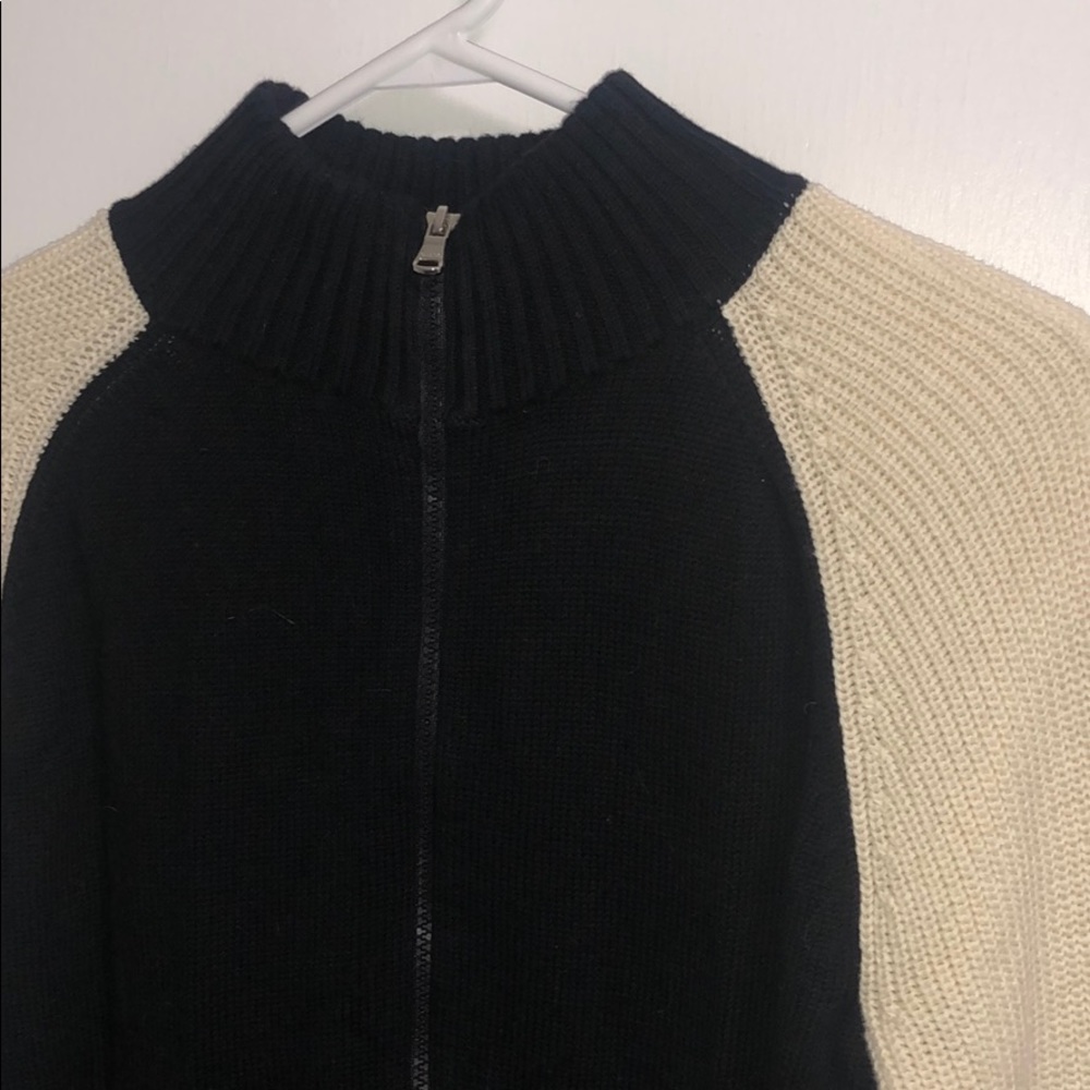Black & Cream Knitted Sweater Jacket - Picture 2 of 3